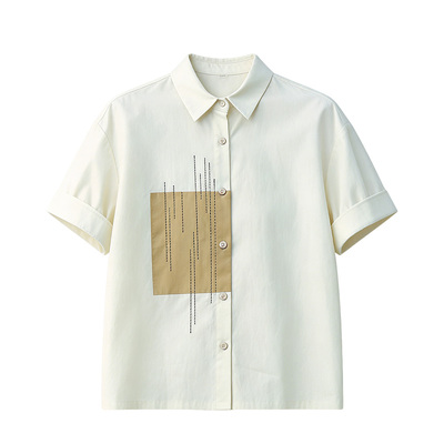 短袖上衣大码现货拼接夏季小众