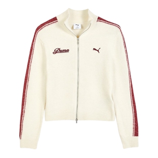 PUMA彪马冬季新款女子运动外套修身休闲拉链长袖针织衫635719-87