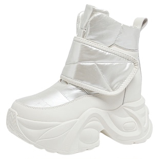 小个子10cm厚底雪地靴女2025新款冬季加绒加厚防水内增高棉鞋冬天