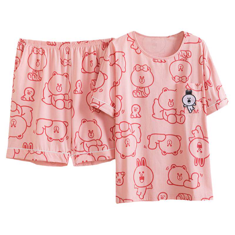 女针织棉卡通小熊家居服睡衣
