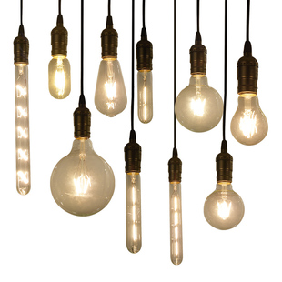 E27大螺旋丝口12瓦16W暖黄白光爱迪生灯泡罗口灯胆8W钨丝Led球泡4