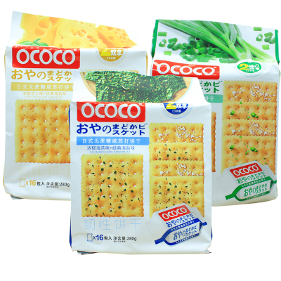 OCOCO无蔗糖苏打饼干黑麦全麦