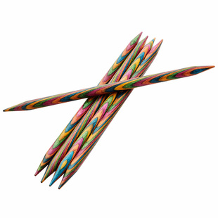 印度进口KnitPro彩色桦木双头棒针 Symfonie编织直针毛线棒针20CM