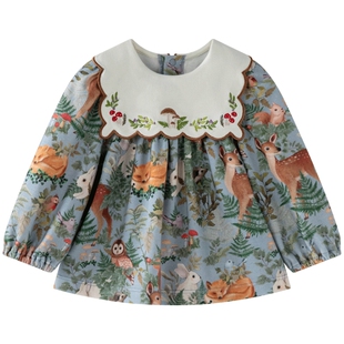 [林深时见鹿]aqpa爱帕儿童婴儿长袖T恤春纯棉上衣打底衫花边外穿