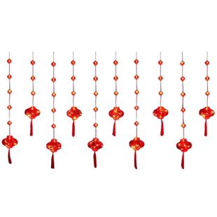 新年装饰红灯笼串太阳能庭院灯户外过年家用彩灯闪灯串灯春节挂灯