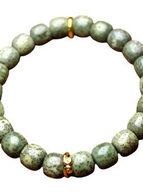 玉石料星月菩提绿皮老型桶