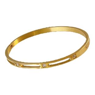 满钻手镯叠戴金极简感高颜值小众设计师款不掉色精致日韩2024锆石