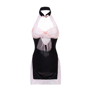 Lady内衣性感小胸蕾丝透视旗袍制服中式挂脖睡衣诱惑趣情qqny纯欲