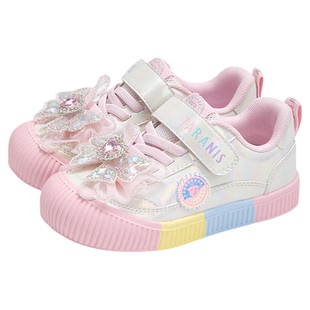 泰兰尼斯童鞋女童幼儿园室内外鞋防滑软底透气运动鞋休闲儿童板鞋