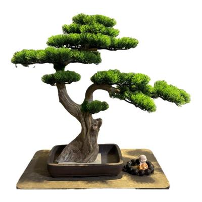 新中式迎客松仿真盆景一物一拍