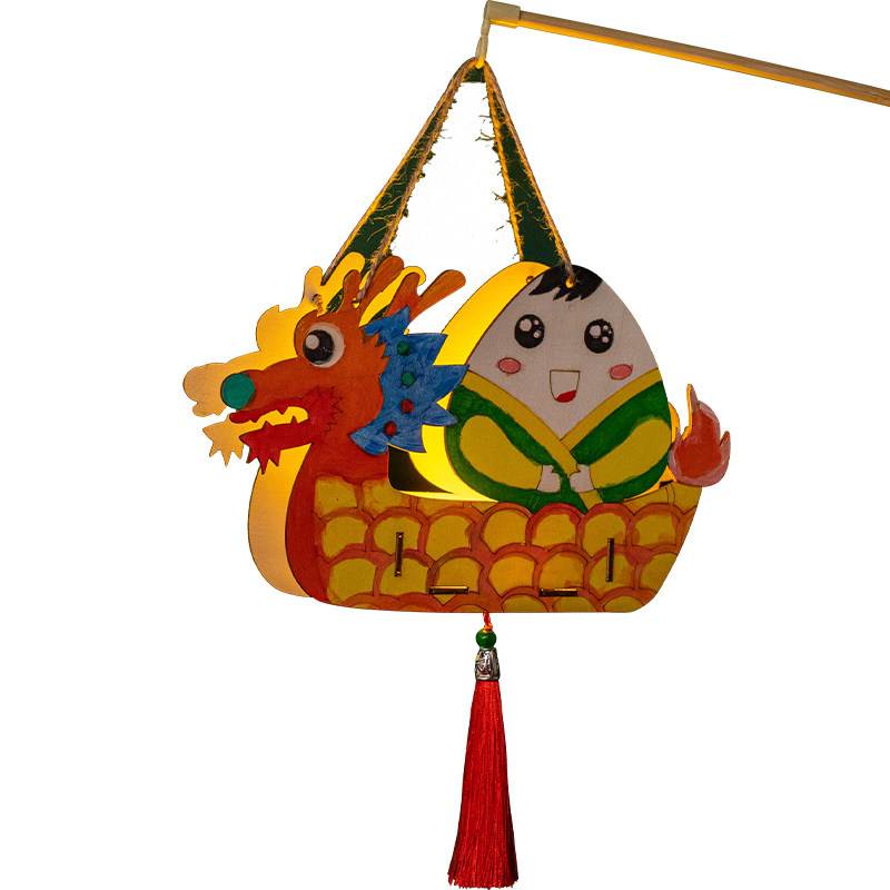 端午节龙舟diy手工制作材料包幼儿园儿童礼物涂鸦画龙年装饰摆件