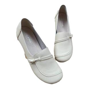 浅口平底妈妈鞋2026年春夏新款休闲圆头小皮鞋软底软面中年女单鞋