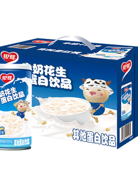 银鹭牛奶花生蛋白饮品12罐含花生粒花生汤饮料