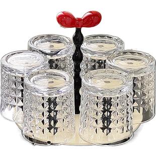 高颜值玻璃杯子家用客厅家庭杯具喝水待客泡茶杯套装家用玻璃杯