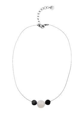 自然论细丝系列银耀石白玛瑙项链