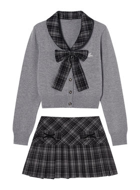 Eptison学院少女风复古两件套