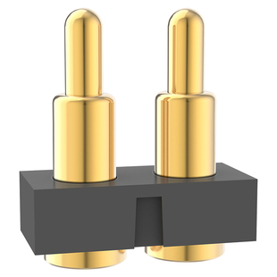pogopin弹簧顶针连接器2pin贴片1A黄铜镀金充电触点插件测试探针
