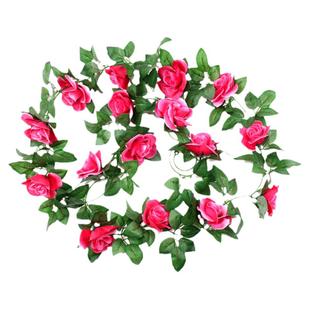 仿真玫瑰花藤条壁挂假花藤水管道空调管室内客厅装饰吊顶藤蔓植物