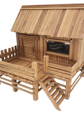 碳色小木屋建筑模型DIY创意纯手工制作材料包学校立体构成品作业