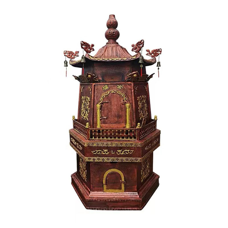 大型户外露天铸铁寺庙焚经纸