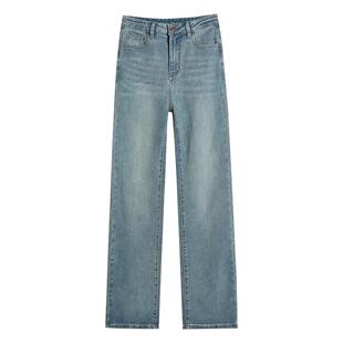 直筒牛仔裤女2026新款爆款时尚潮流高腰小个子秋季女士窄版阔腿裤