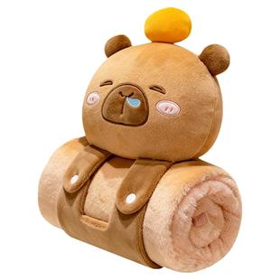 可爱卡通抱枕被子两用办公室午睡小枕头毯子儿童午休靠枕毛毯车载