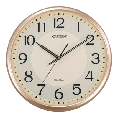 GUTEN圆形简约挂钟静音石英钟表