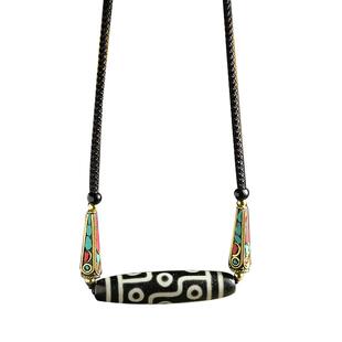 天珠挂绳横穿挂脖手工编织男女款粗多宝原创藏饰天眼锁骨项链绳子