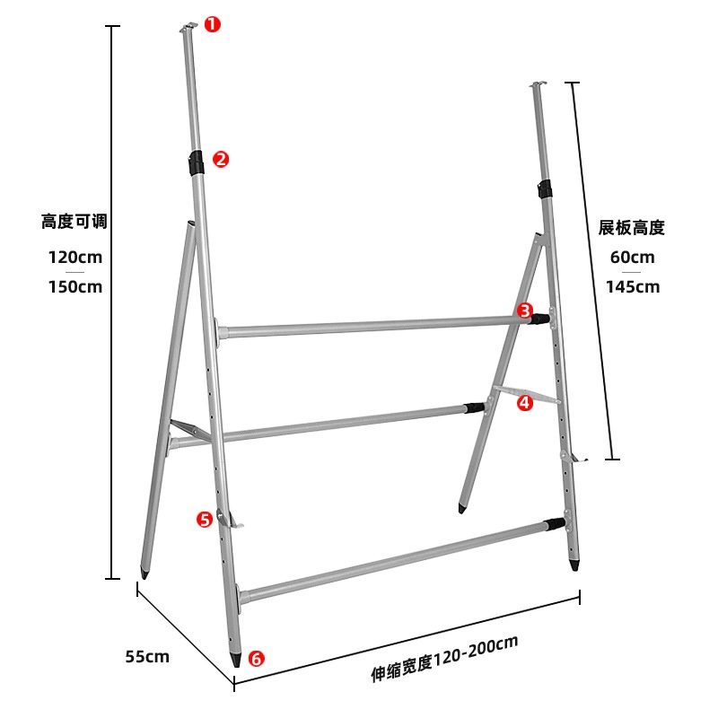 折叠落地式伸缩展板架批发广告牌可折叠架公告栏移动宣传海报展示