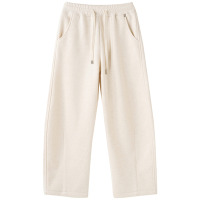 设计感保暖弯刀羊绒裤慵懒直筒裤