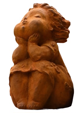 创意治愈铸铁小胖妞摆件户外花园座地园艺庭院造景布置阳台装饰品