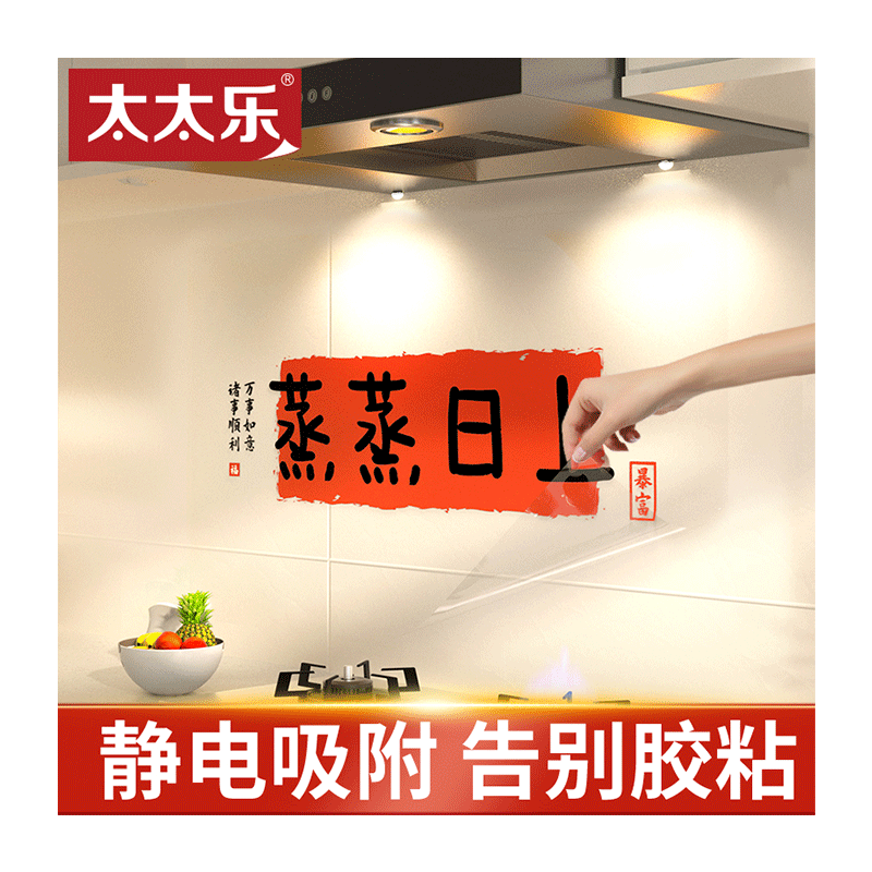 太太乐厨房静电防油贴纸