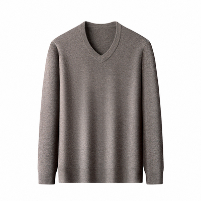 恒源祥100%纯羊绒衫男士V领毛衣