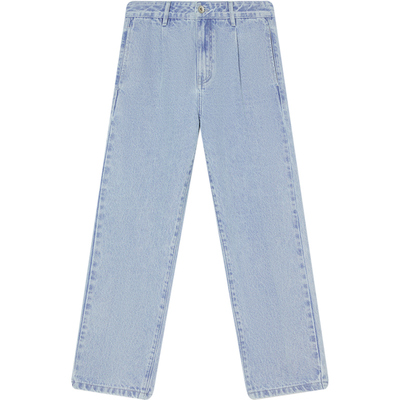 宽松直筒牛仔裤休闲蓝色夏季水洗