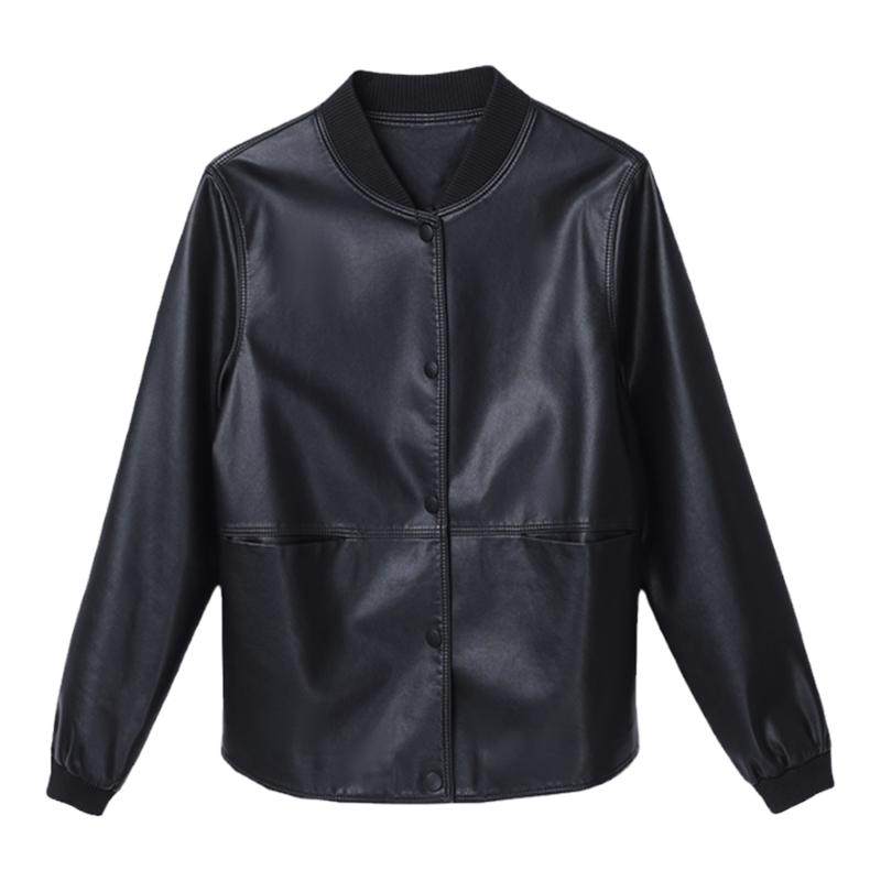 真皮皮衣女外套2025春秋新款绵羊皮韩版棒球服休闲时尚短款皮夹克