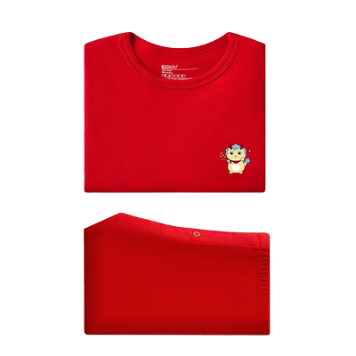 大红内衣套装纯棉秋衣秋裤红豆