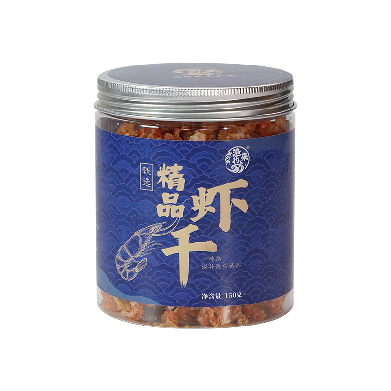 渔来也150g罐装即食虾干大号虾干