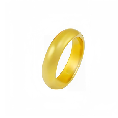 古法金包银泥鳅背素圈戒指男女款