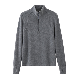 半拉链立领自发热保暖德绒打底衫女2025秋冬韩版百搭显瘦T恤上衣