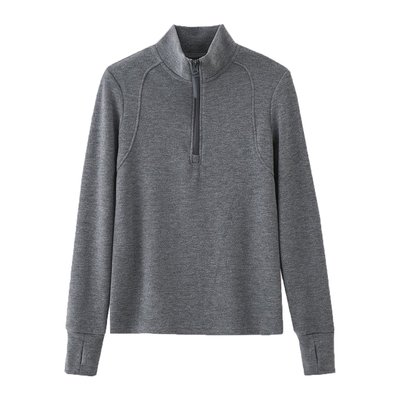 半拉链立领自发热保暖德绒打底衫女2025秋冬韩版百搭显瘦T恤上衣