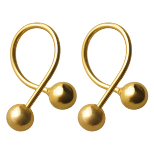 螺丝拧扣交叉金色球球耳环2026新款爆款高级感耳钉独特漂亮耳饰女