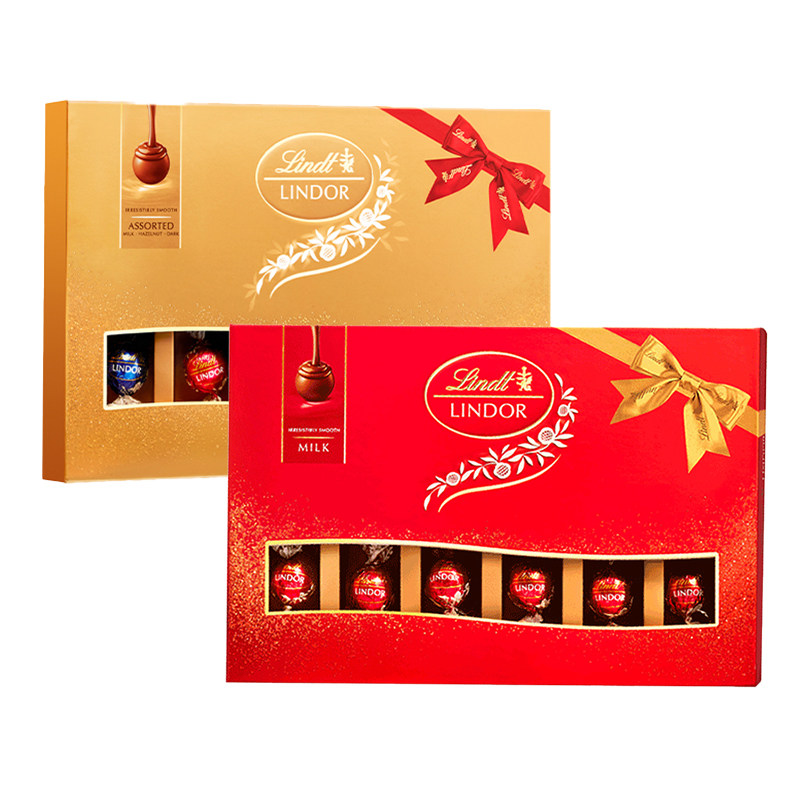 Lindt瑞士莲软心精选牛奶巧克力球22粒礼盒264g 伴手礼送女友礼物