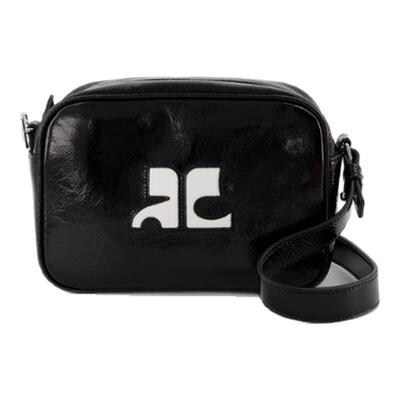 活希源 Courreges Reedition Camera 黑色牛皮斜挎包相机包