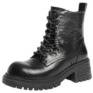 孙乐言推荐百丽加绒保暖英伦风马丁靴女冬季厚底短靴子DY017DD5