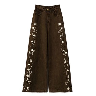 新款高腰宽松显瘦百搭直筒阔腿裤