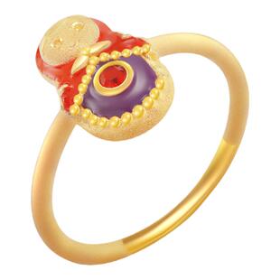 justgold鎮金店partyfun俄罗斯娃娃黄金足金戒指1726851Y