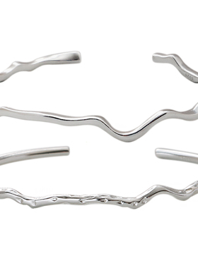 无怯简约个性女生纯银银手镯