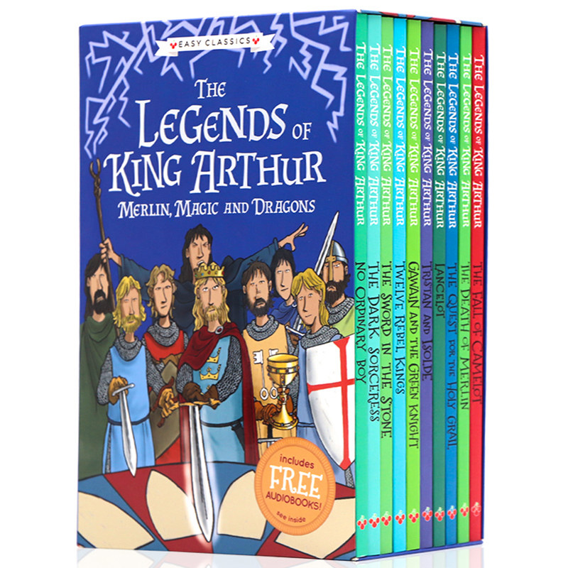 英文原版10册亚瑟王的传说The Legends of King Arthur Merlin Magic andDragons 圆桌骑士传奇儿童文学学生课外阅读正版进口小说