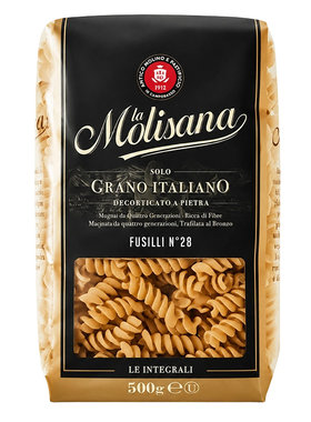 Molisana全麦螺旋意面意大利进口低脂代餐饱腹螺丝意大利面通心粉