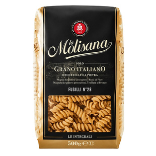 Molisana全麦螺旋意面意大利进口低脂代餐饱腹螺丝意大利面通心粉